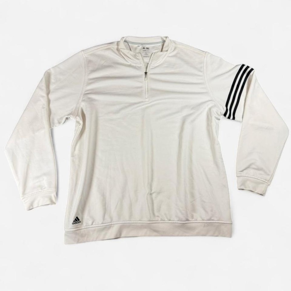 Adidas Climalite Quarter Zip White Mens Sz 2XL